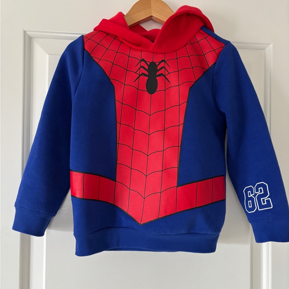 GAP Kids Red and Blue Spiderman Hoodie